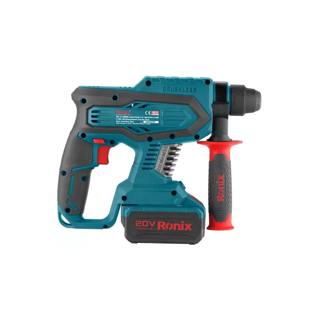 Перфоратор Ronix акумуляторний 20В, 4Ah х 2 (8910K) - зображення 2