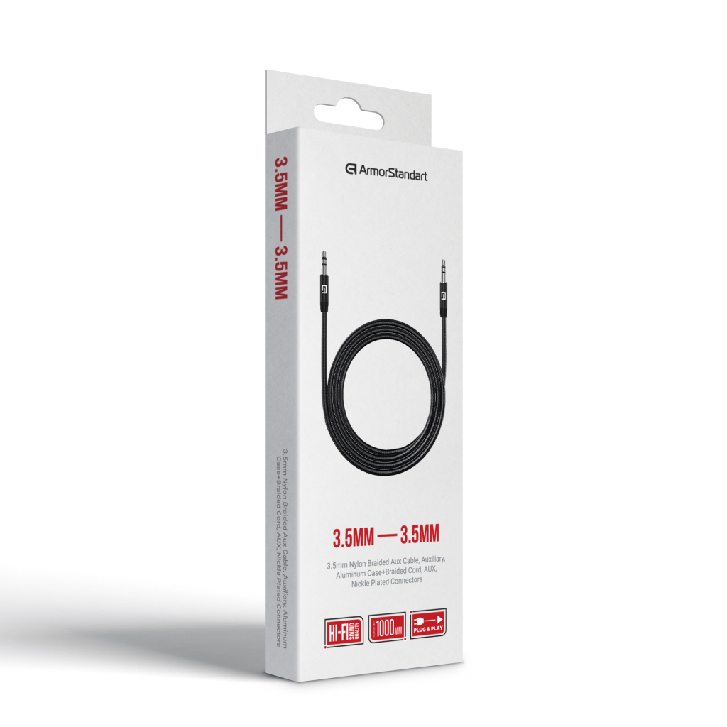 Кабель мультимедійний 3.5mm M to 3.5mm M 1.0m Black Armorstandart (ARM76890) - изображение 3