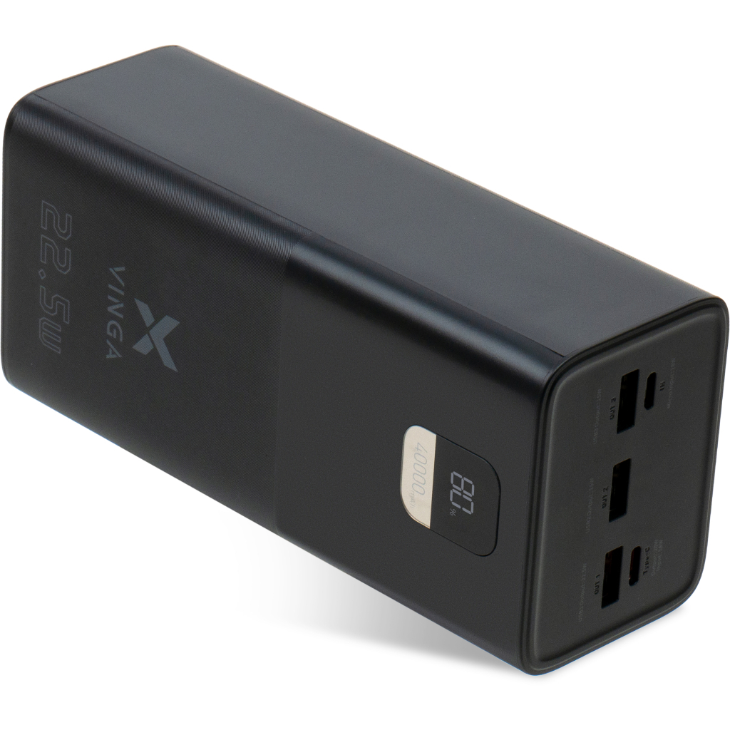Батарея універсальна Vinga 40000 mAh 22.5W Display Black (VPBB4022) - зображення 2