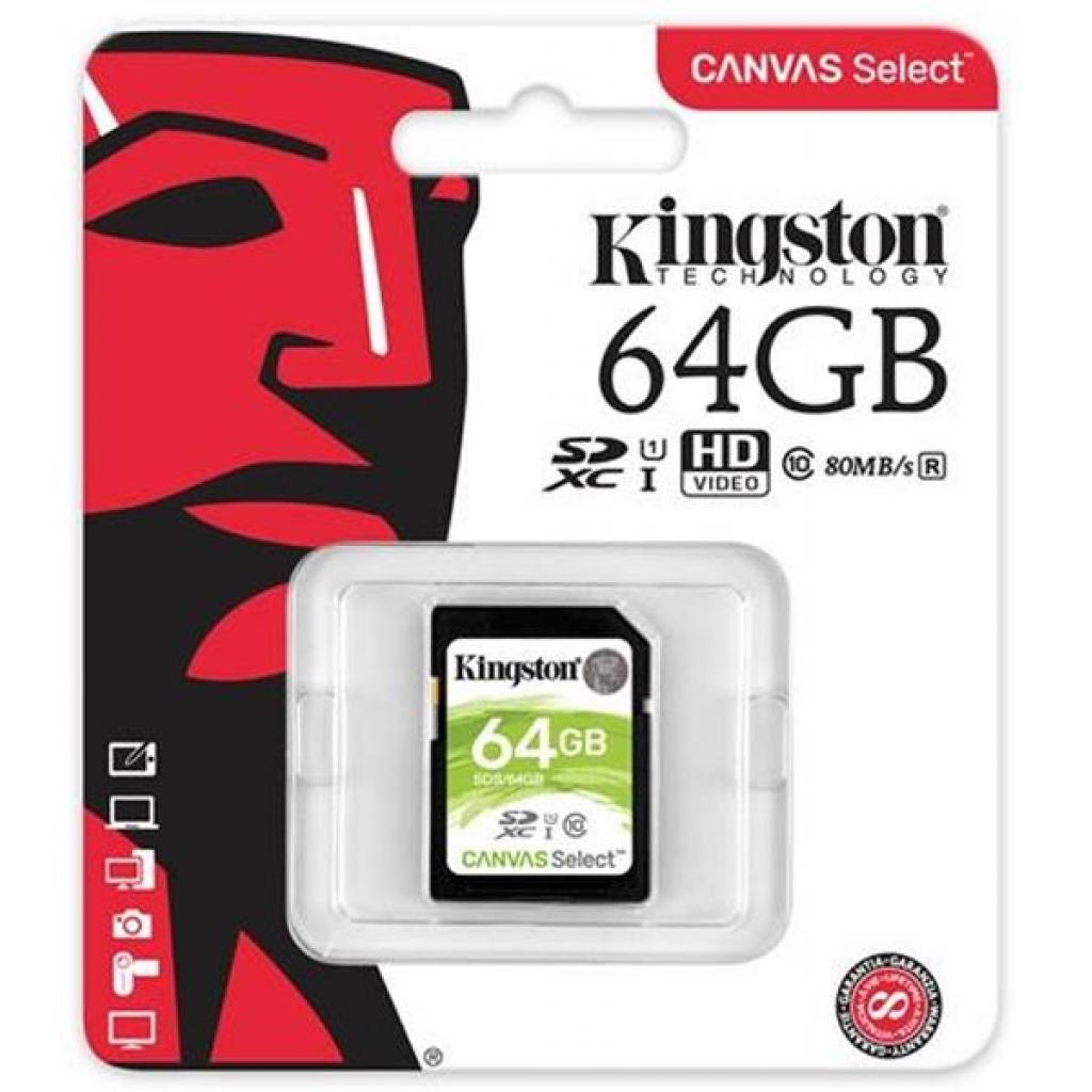 Карта пам'яті Kingston 64GB SDXC class 10 UHS-I U1 Canvas Select (SDS/64GB) - зображення 3