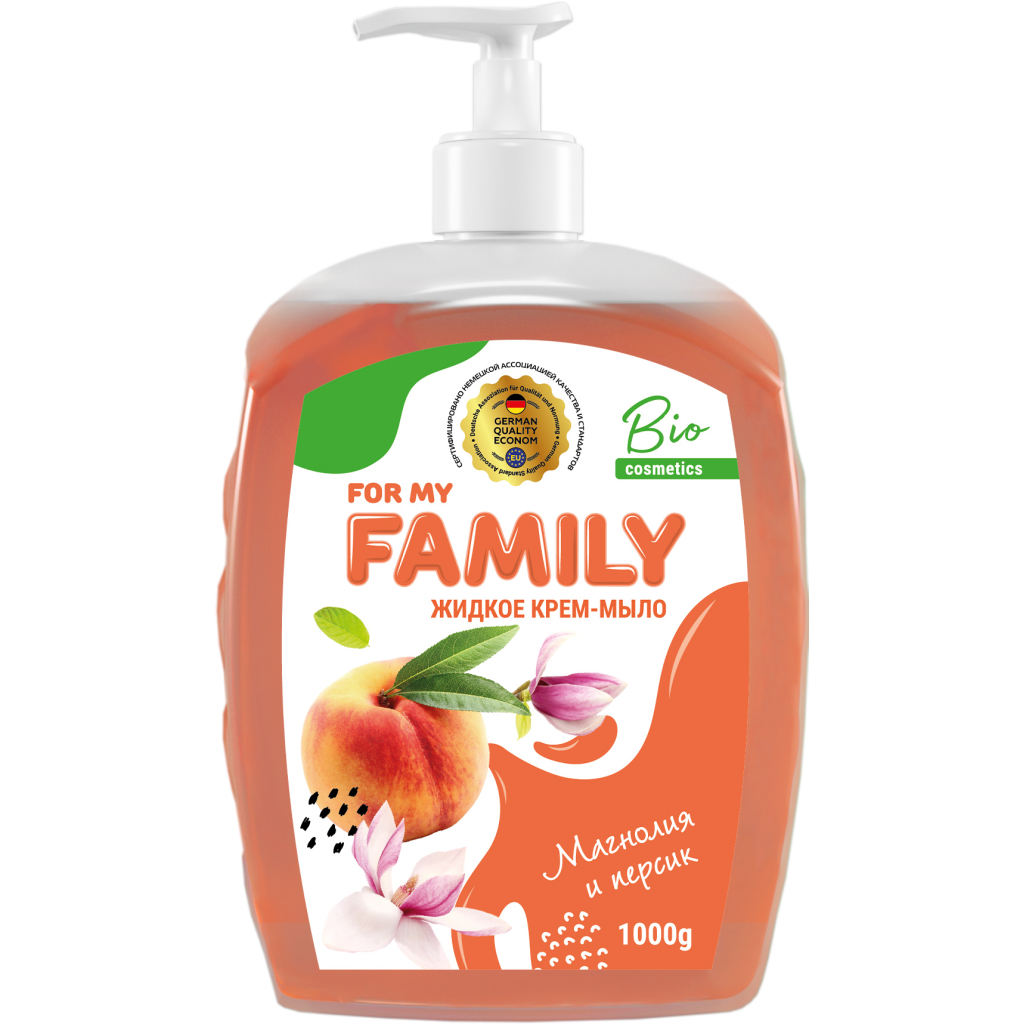 Рідке мило Family 2K Магнолія та персик 1000 г (4260637722485) - зображення 1