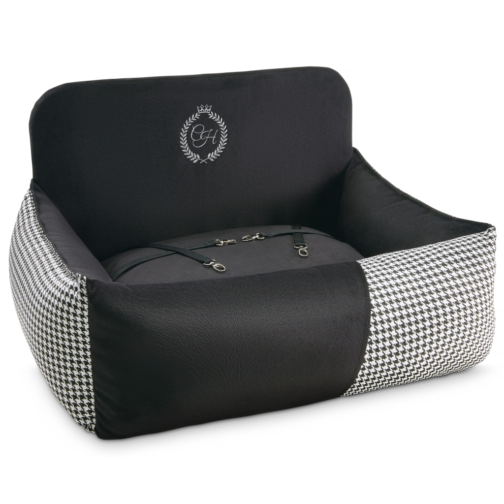 Автомобільне крісло для тварин Chloe's Home Porto black подвійне 68х48 см чорне (CLH1233) - зображення 1