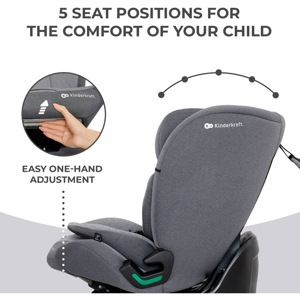 Автокрісло Kinderkraft Oneto3 i-Size Cool Grey (KCONE300GRY0000) (5902533922178) - зображення 10