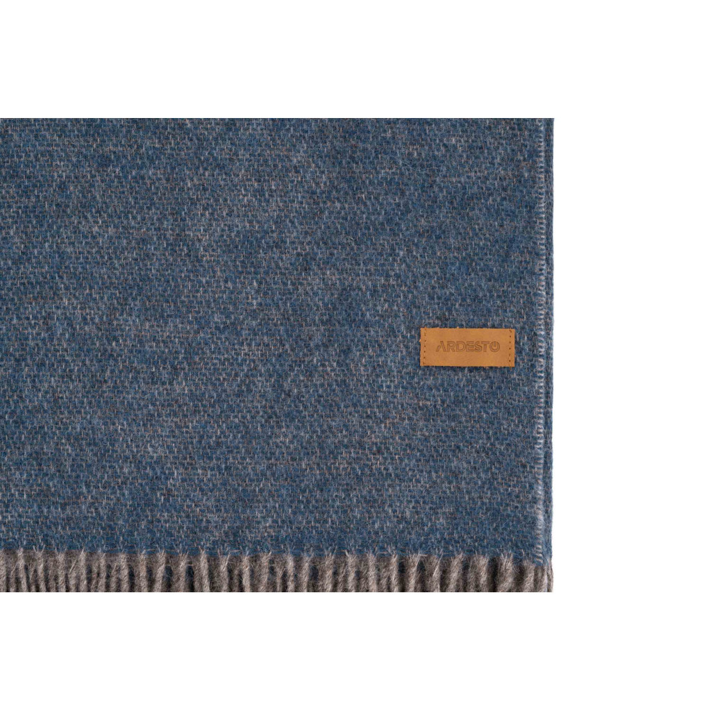 Плед Ardesto Leonardo Doubleface 100% вовна 140x200 см тауп-синій (ART0405LD) - изображение 4