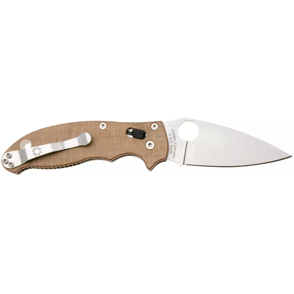 Ніж Spyderco Manix 2 CPM Cru-Wear Micarta Brown (C101MPCW2) - зображення 2