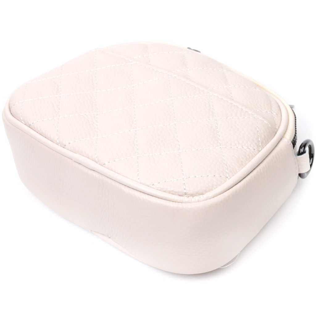 Сумка Vintage Жіноча стьобана з м'якої натуральної шкіри Біла (22326) - зображення 3