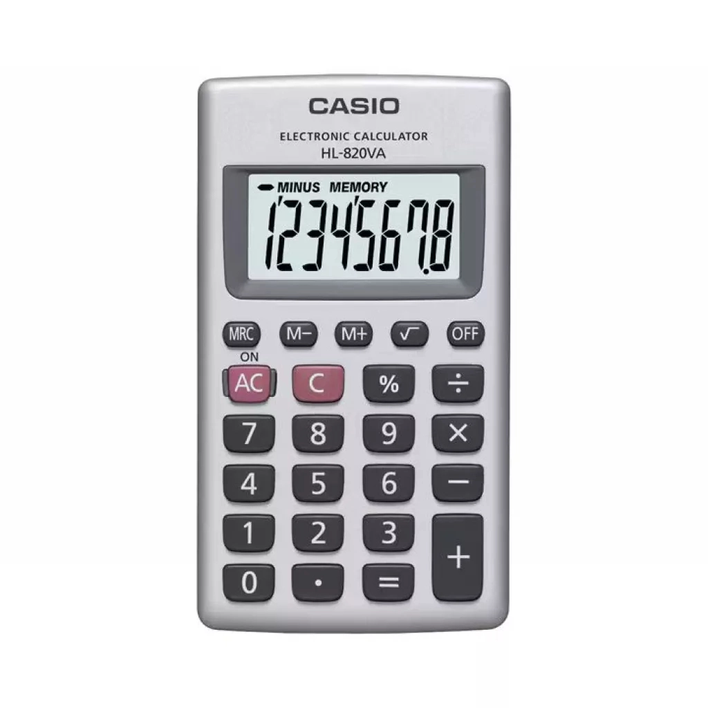 Калькулятор Casio HL-820VA-W-EP, сріблястий (CALC-CAS-HL-820VA-W) - зображення 1