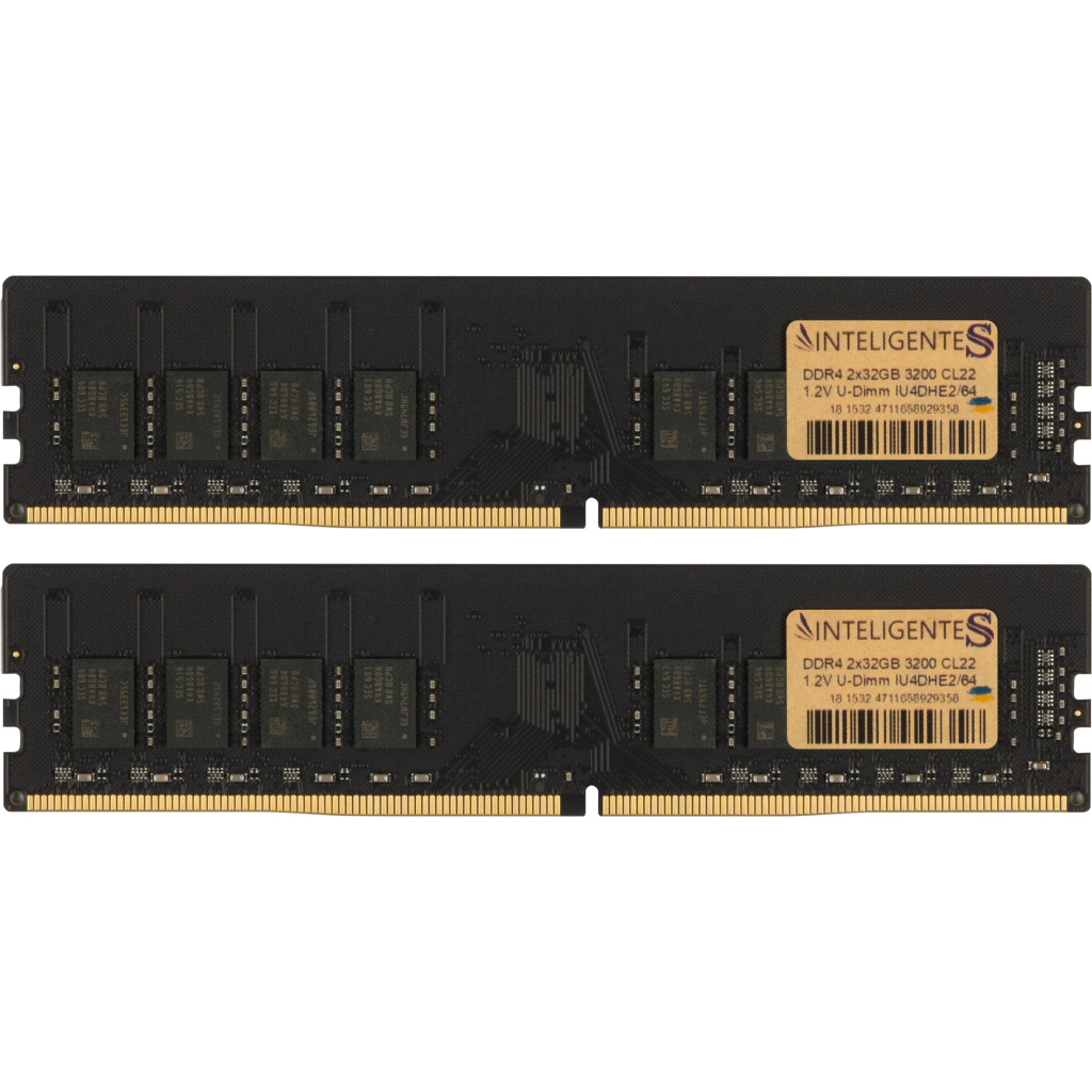Модуль пам'яті для комп'ютера DDR4 64GB (2x32GB) 3200 MHz INTELIGENTES (IU4DHE2/64) - зображення 1