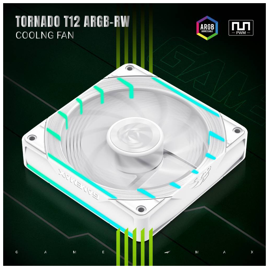 Кулер до корпусу Gamemax Tornado T12 ARGB-RW - зображення 5