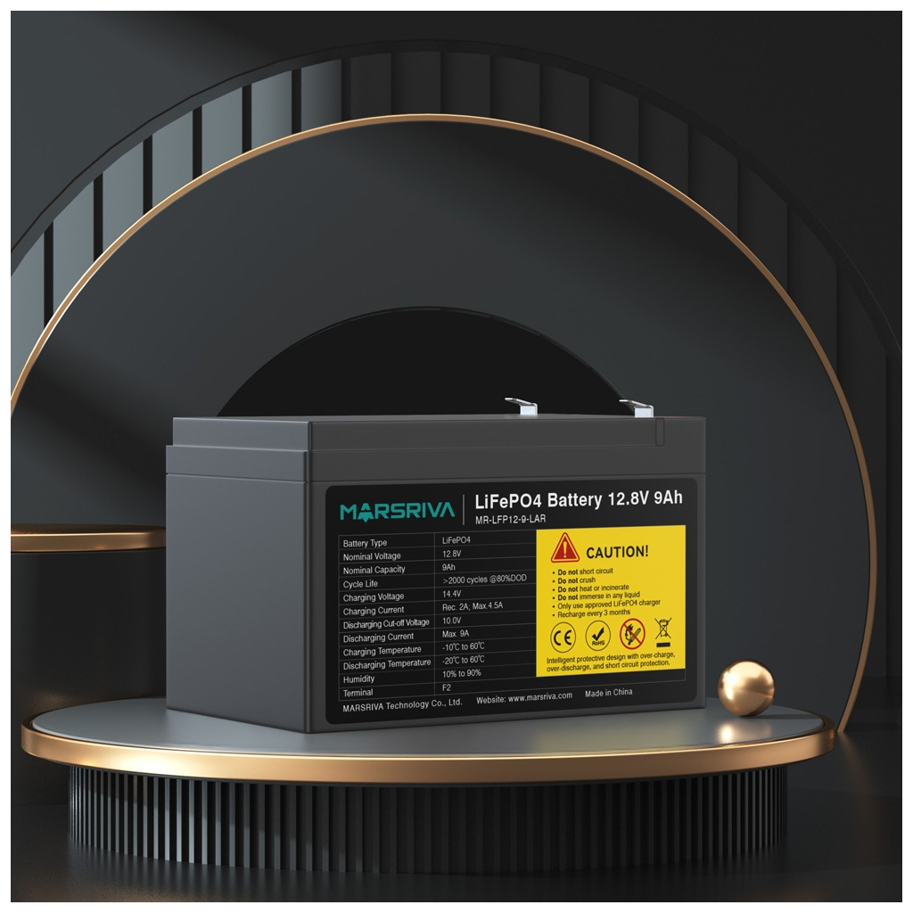 Батарея LiFePo4 Marsriva 12.8V 9Ah (MR-LFP12-9-LAR) - зображення 5