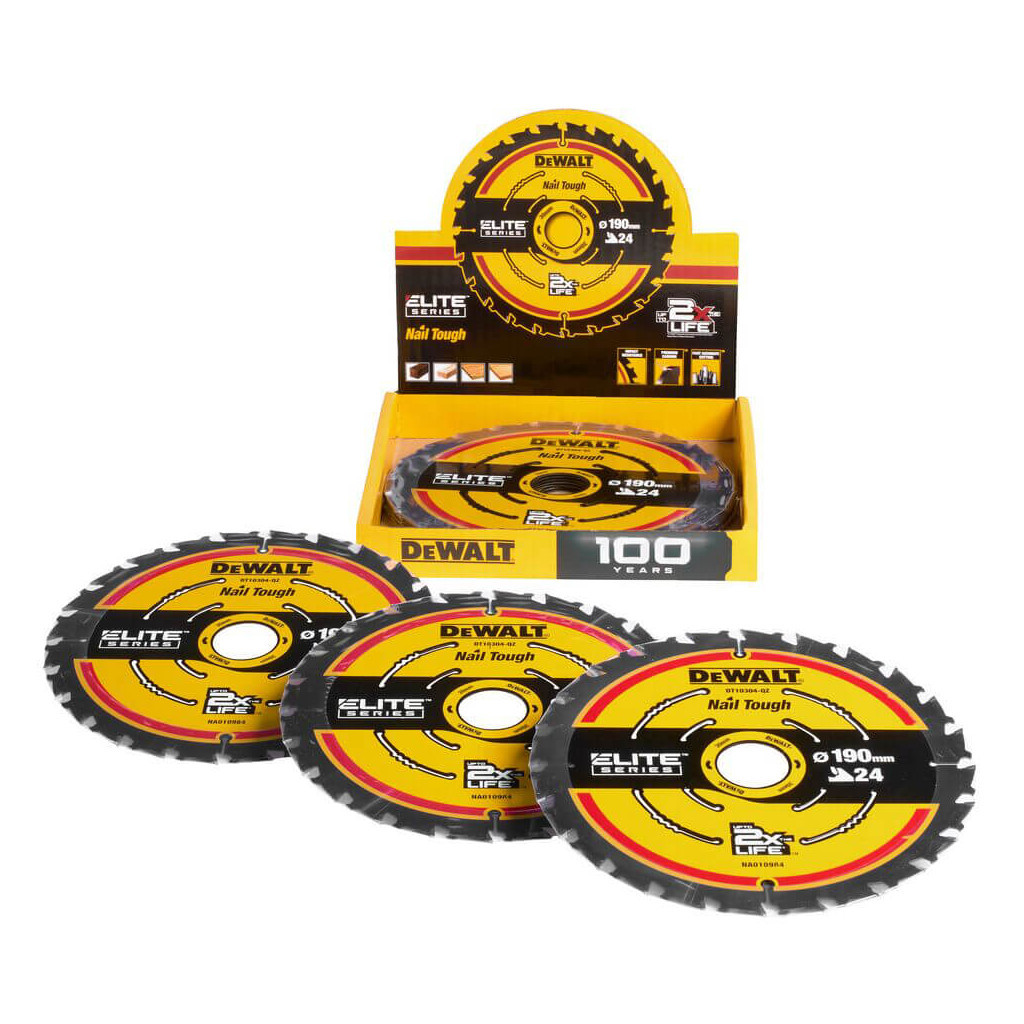 Круг відрізний DeWALT ELITE EXTREME, 190х30х24, кут заточування 18 гр., 10 шт. (DT10402_10) - зображення 1