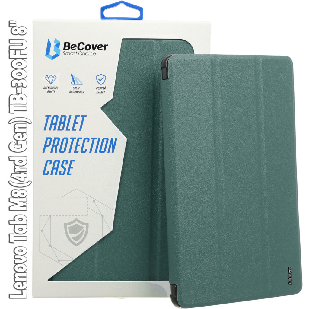 Чохол до планшета BeCover Smart Case Lenovo Tab M8(4rd Gen) TB-300FU 8" Dark Green (709211) - зображення 1