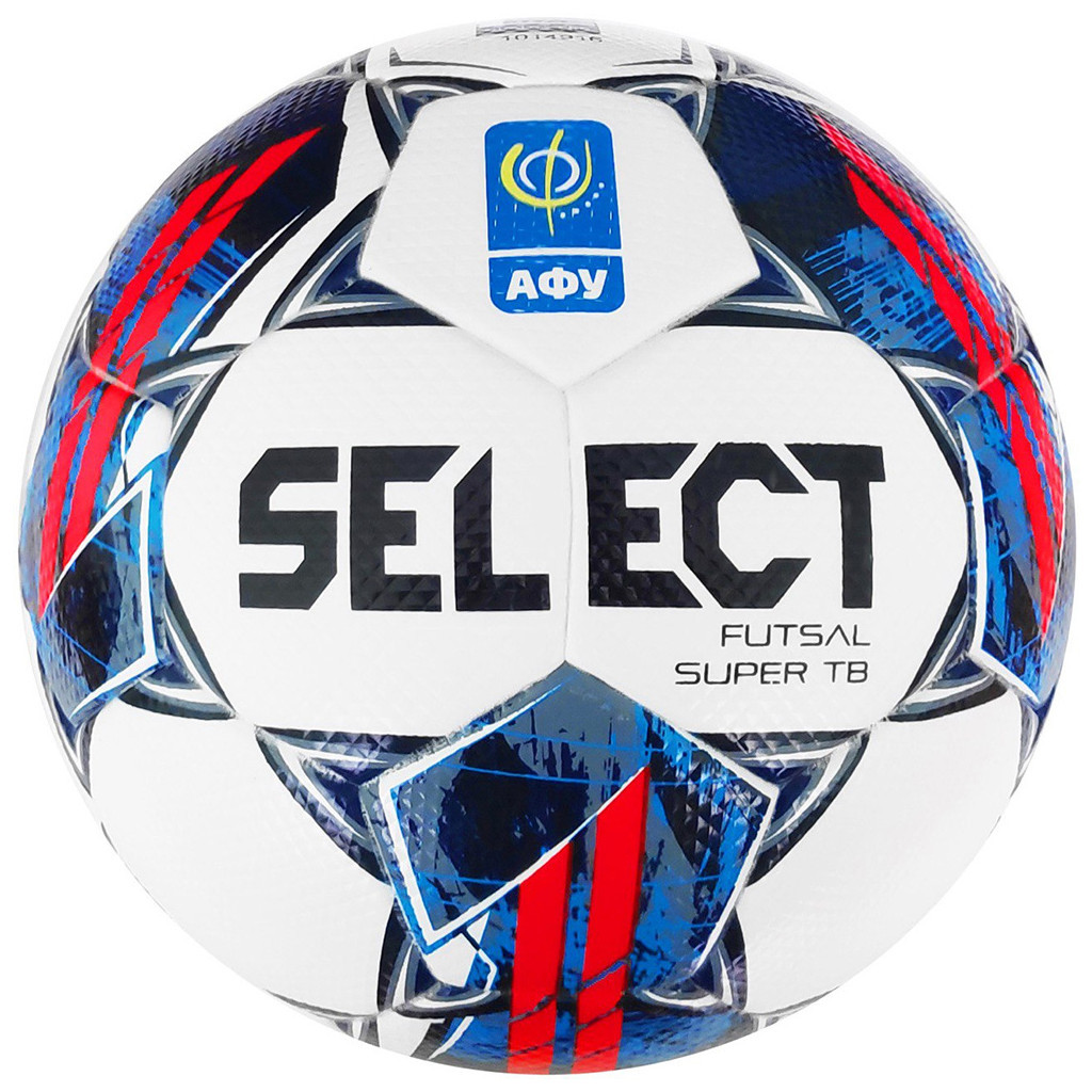 М'яч футзальний Select Super TB v22 АФУ біло-чевоний, синій Уні 4 (5703543313013) - зображення 1