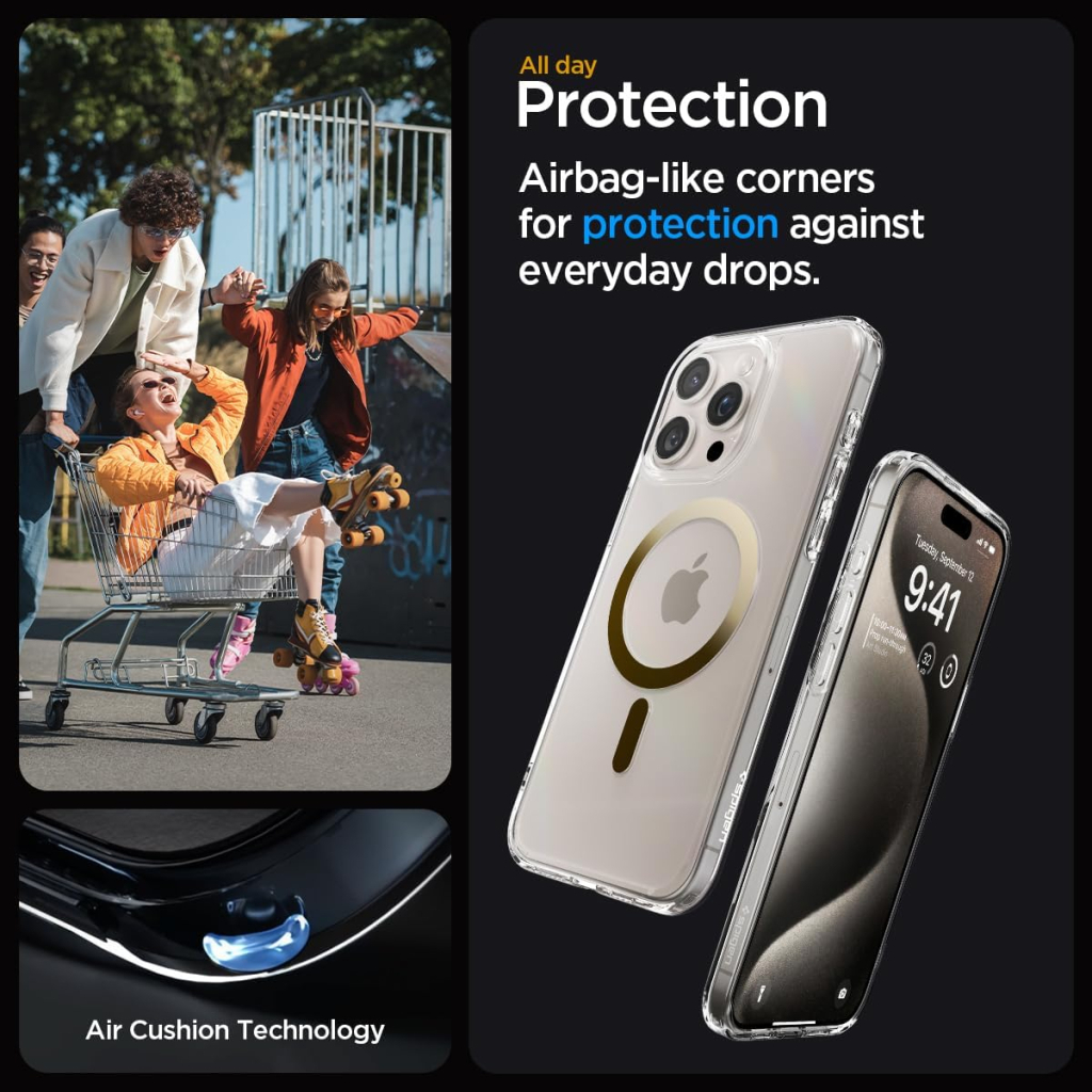 Чохол до мобільного телефона Spigen Apple iPhone 15 Pro Ultra Hybrid MagFit Gold (ACS06718) - зображення 5