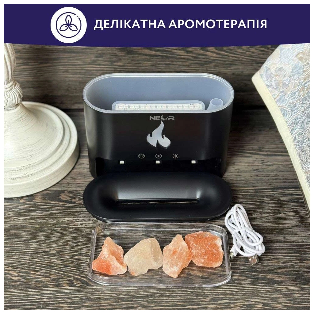 Зволожувач повітря Neor FLAME AROMA 25ML10 BK - зображення 4
