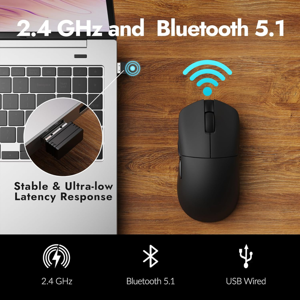 Мишка Lemokey G1 USB-A/USB-C/Wireless 8K Black (G1-A1) - зображення 2