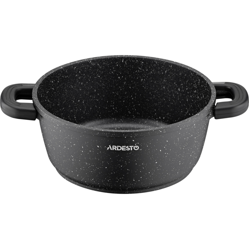 Каструля Ardesto Gemini Anzio скляна кришка 20 см 2,5 л чорна (AR2420GE) - изображение 3