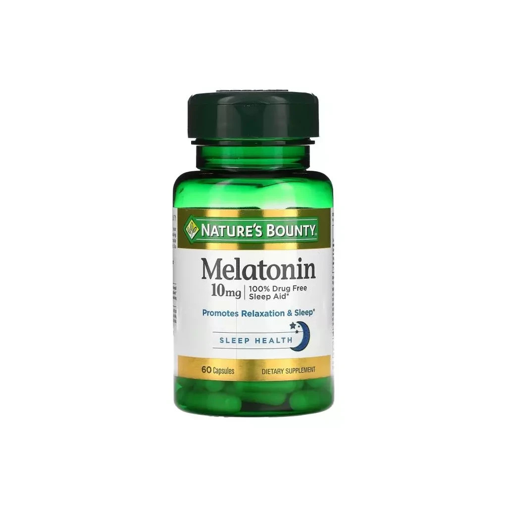 Амінокислота Nature's Bounty Мелатонін, 10 мг, Melatonin, 60 капсул (NRT19491) - зображення 1