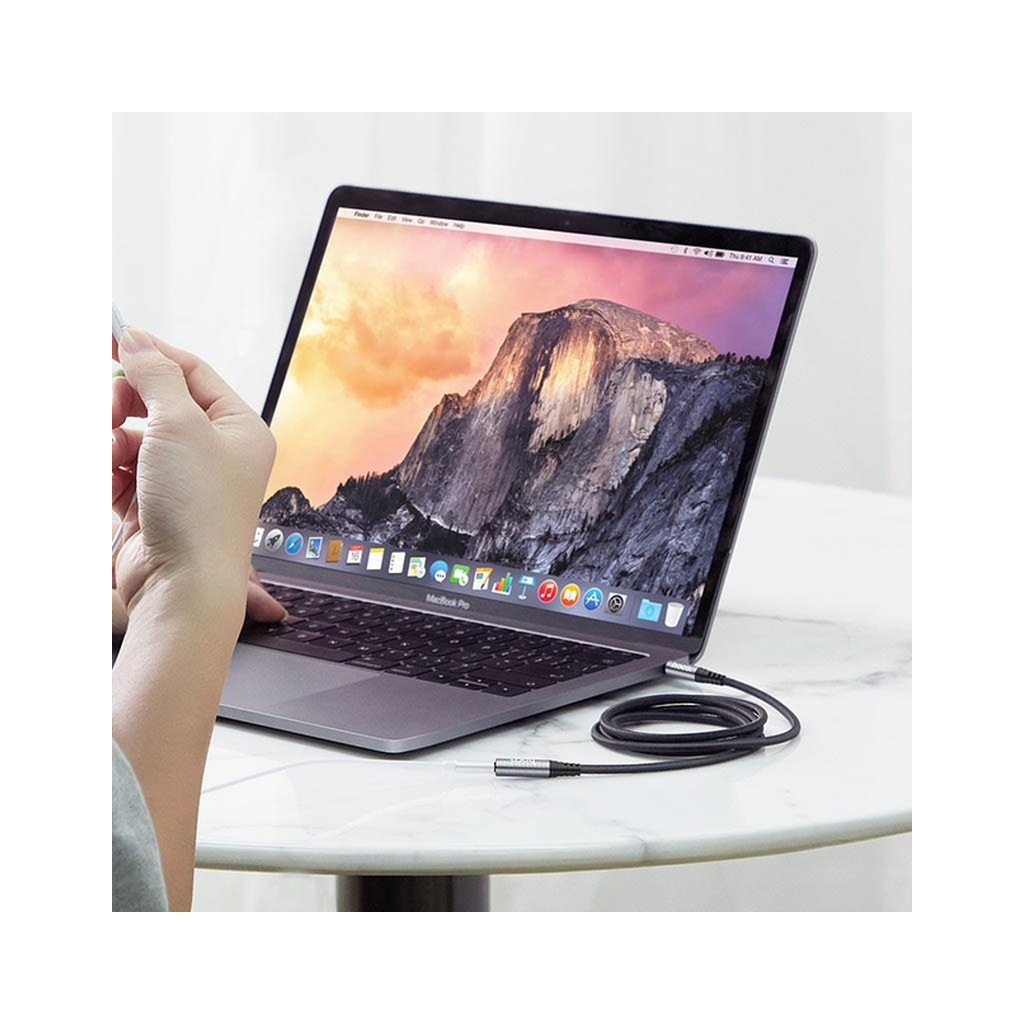 Кабель мультимедійний 3.5mm M to 3.5mm F 1.0m Gray HOCO (6931474762153) - изображение 6