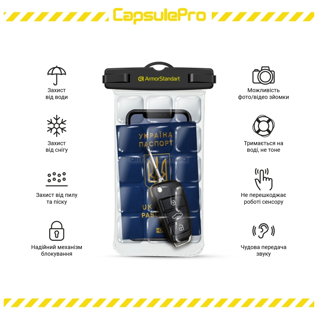 Чохол до мобільного телефона Armorstandart CapsulePro Waterproof Floating Case Black (ARM59232) - зображення 5