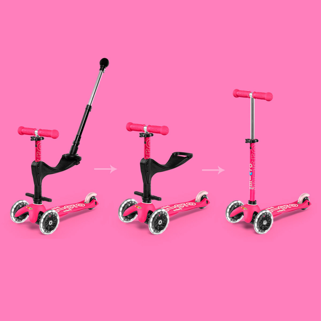 Самокат Micro Mini 3in1 Deluxe Plus LED Pink (MMD146) - зображення 7