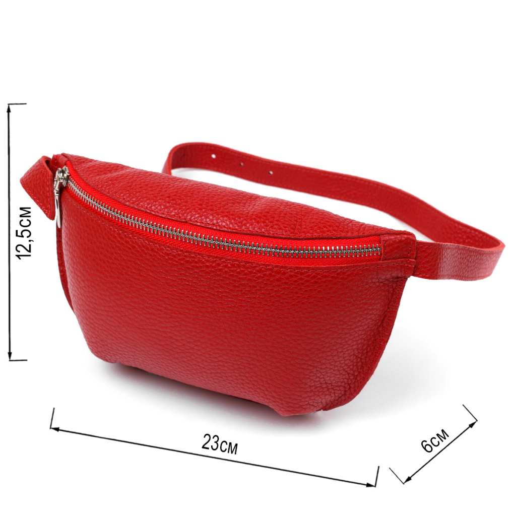 Сумка Shvigel Шкіряна на пояс Червона (16372) - зображення 3