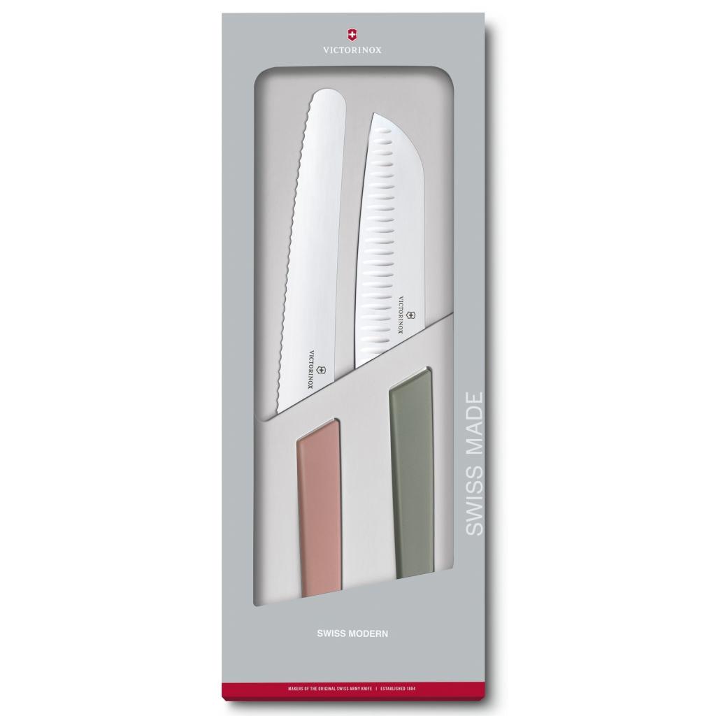 Набір ножів Victorinox Swiss Modern Santoku + Хлібний Black (6.9096.22G) - зображення 1