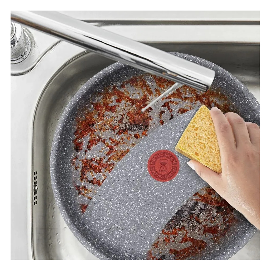 Сковорода Tefal ВОК Hard Stone 28 см, алюміній, бакеліт, сірий (D4561932) - зображення 5