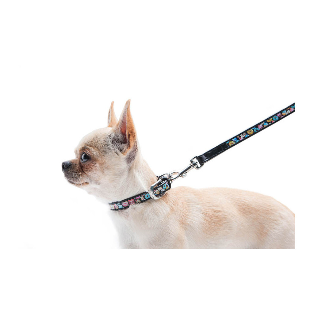 Нашийник для тварин WAUDOG Design з QR паспортом "Пончики" Ш 20 мм Д 29-38 см чорний (36931) - изображение 5