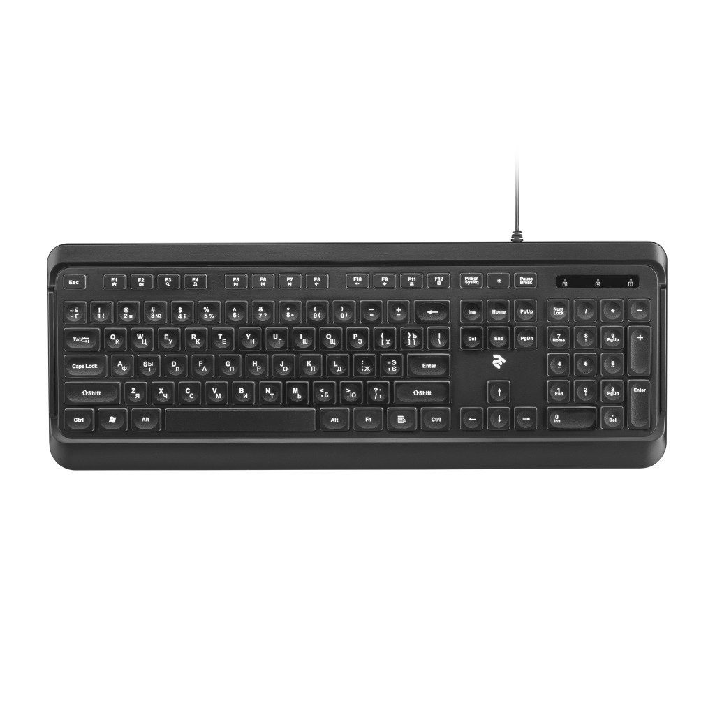 Клавіатура 2E KS120 White backlight USB Black (2E-KS120UB) - зображення 5