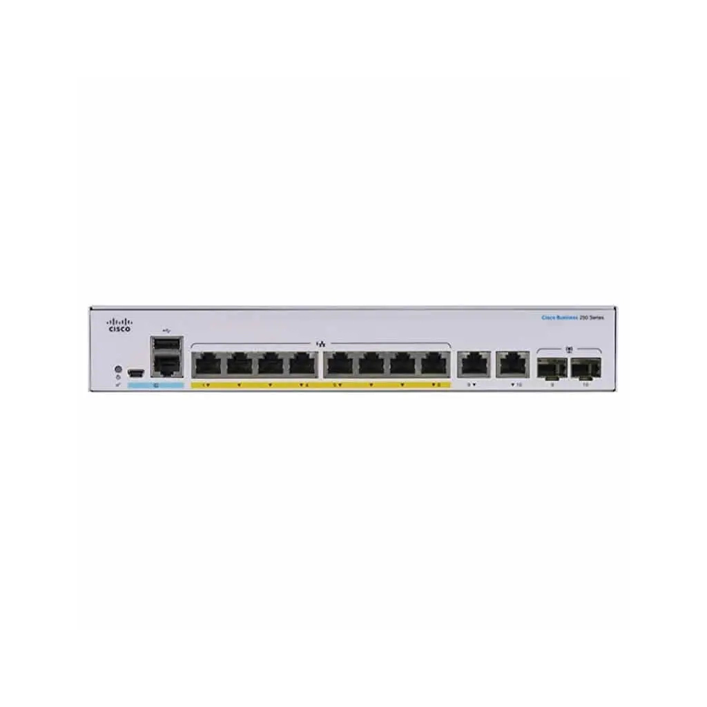 Комутатор мережевий Cisco CBS250-8FP-E-2G-EU - зображення 2