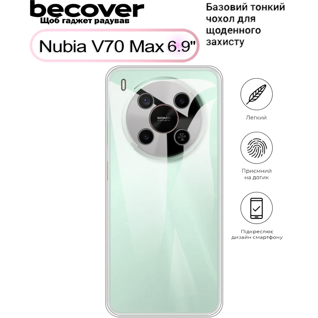 Чохол до мобільного телефона BeCover Nubia V70 Max Transparancy (713565) - зображення 6