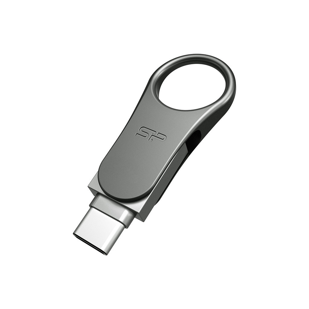 USB флеш накопичувач Silicon Power 128 GB DriveMobile C80 USB 3.1 + Type-C Silver (SP128GBUC3C80V1S) - зображення 3