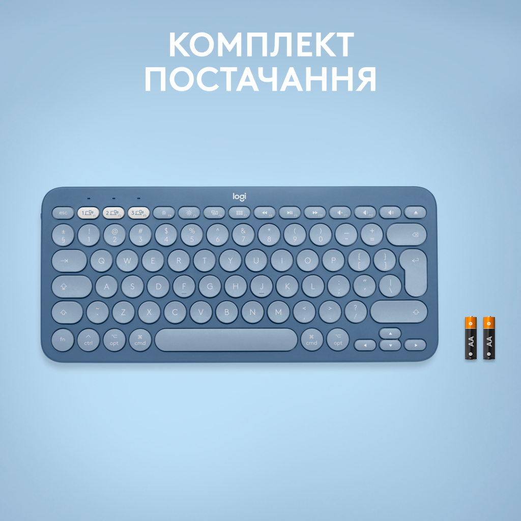 Клавіатура Logitech K380 for MAC Multi-Device Bluetooth UA Blueberry (920-011180) - зображення 9