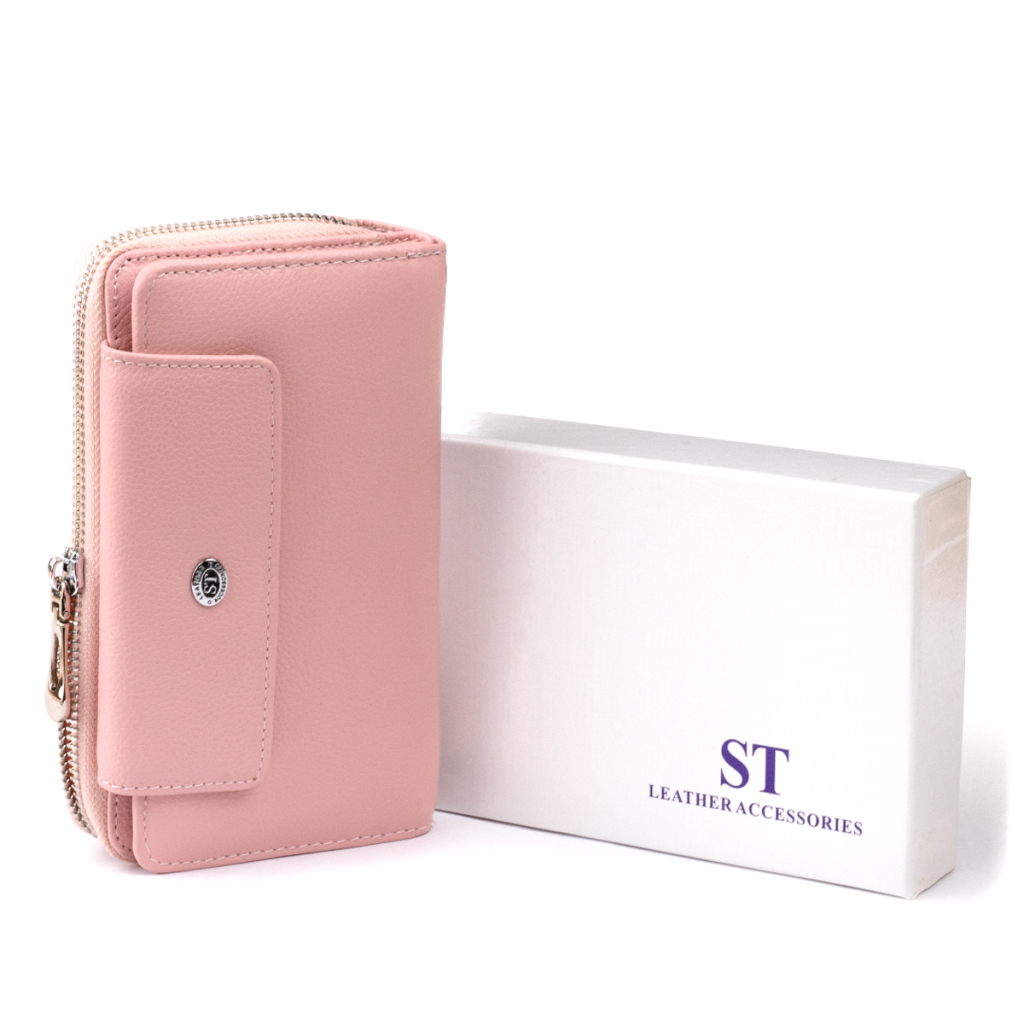 Гаманець ST Leather Зі шкіри Рожевий (19344) - зображення 9