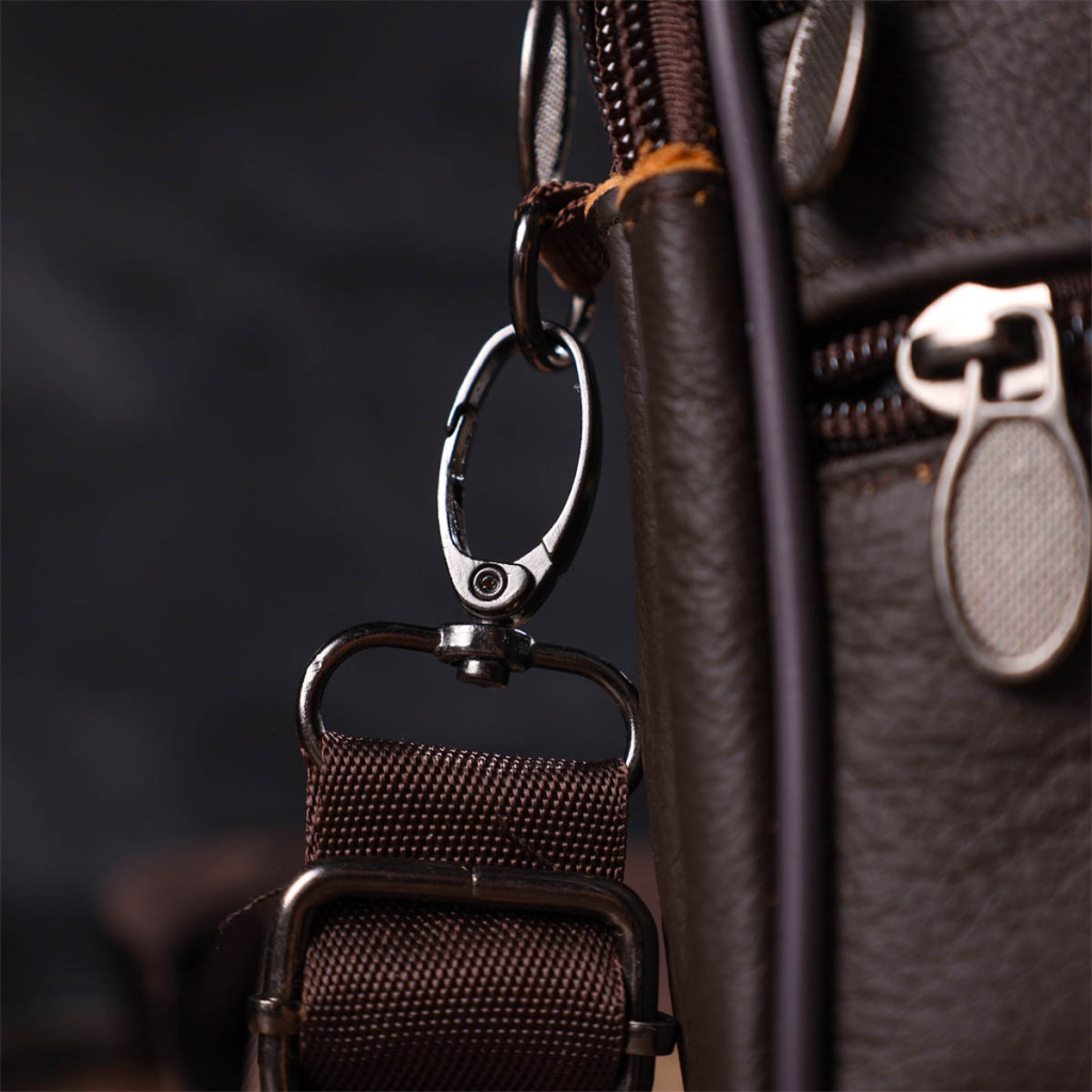 Сумка Vintage На пояс з натуральної шкіри Коричнева (21482) - зображення 10