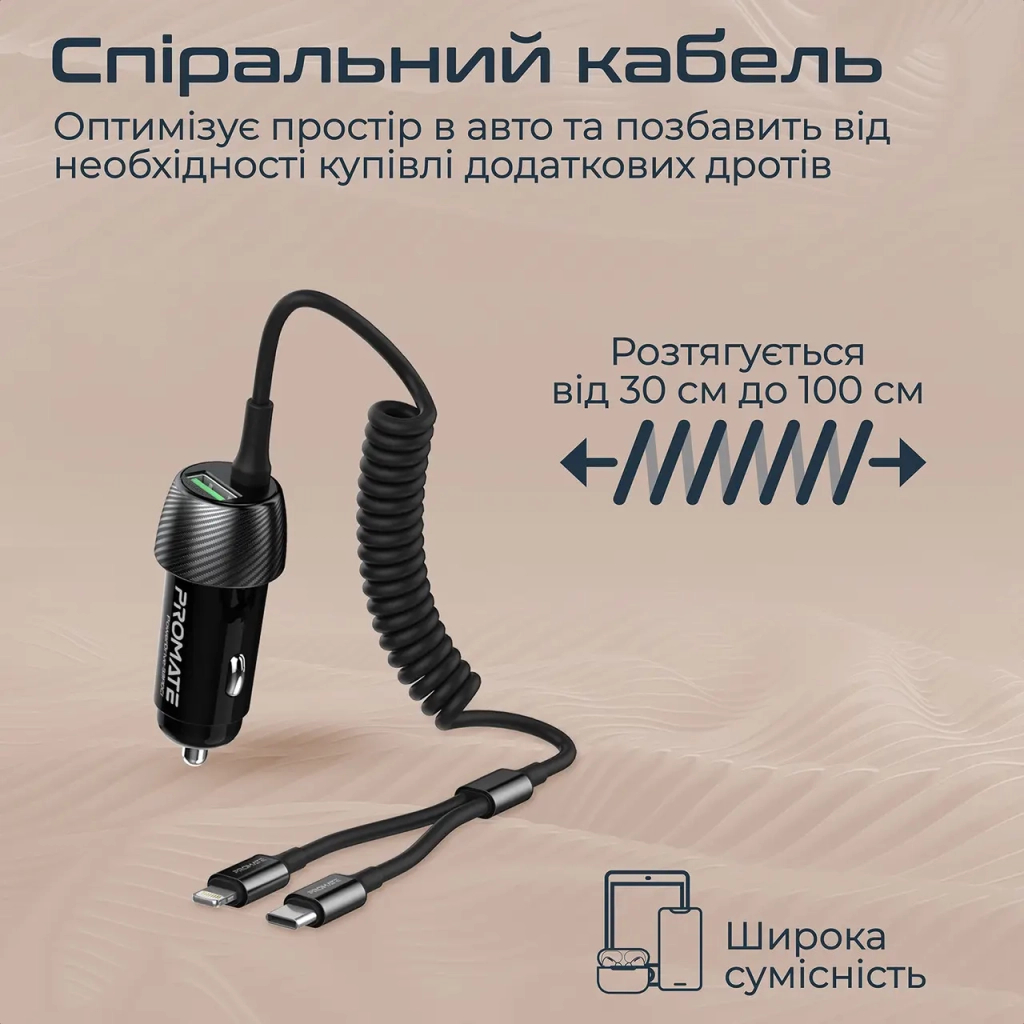 Зарядний пристрій Promate powerdrive-33pdci.black - зображення 6