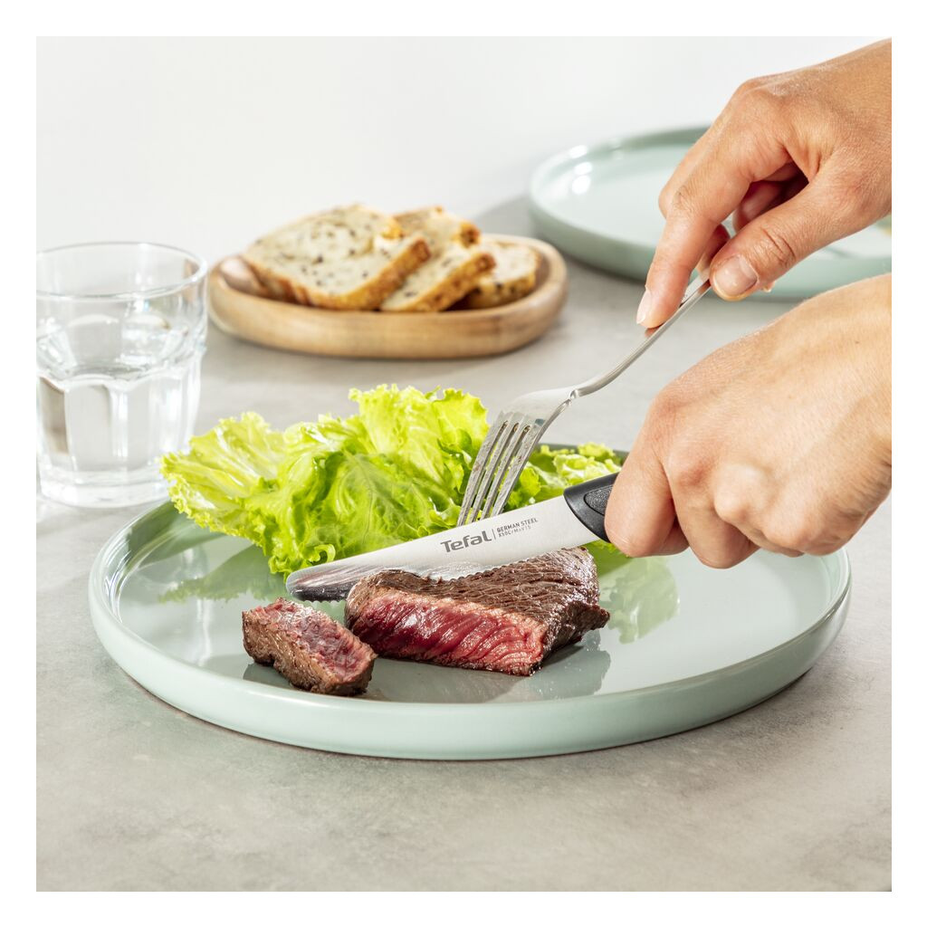 Кухонний ніж Tefal ColorFood зубчастий 10 см Чорний (K2731304) - зображення 4