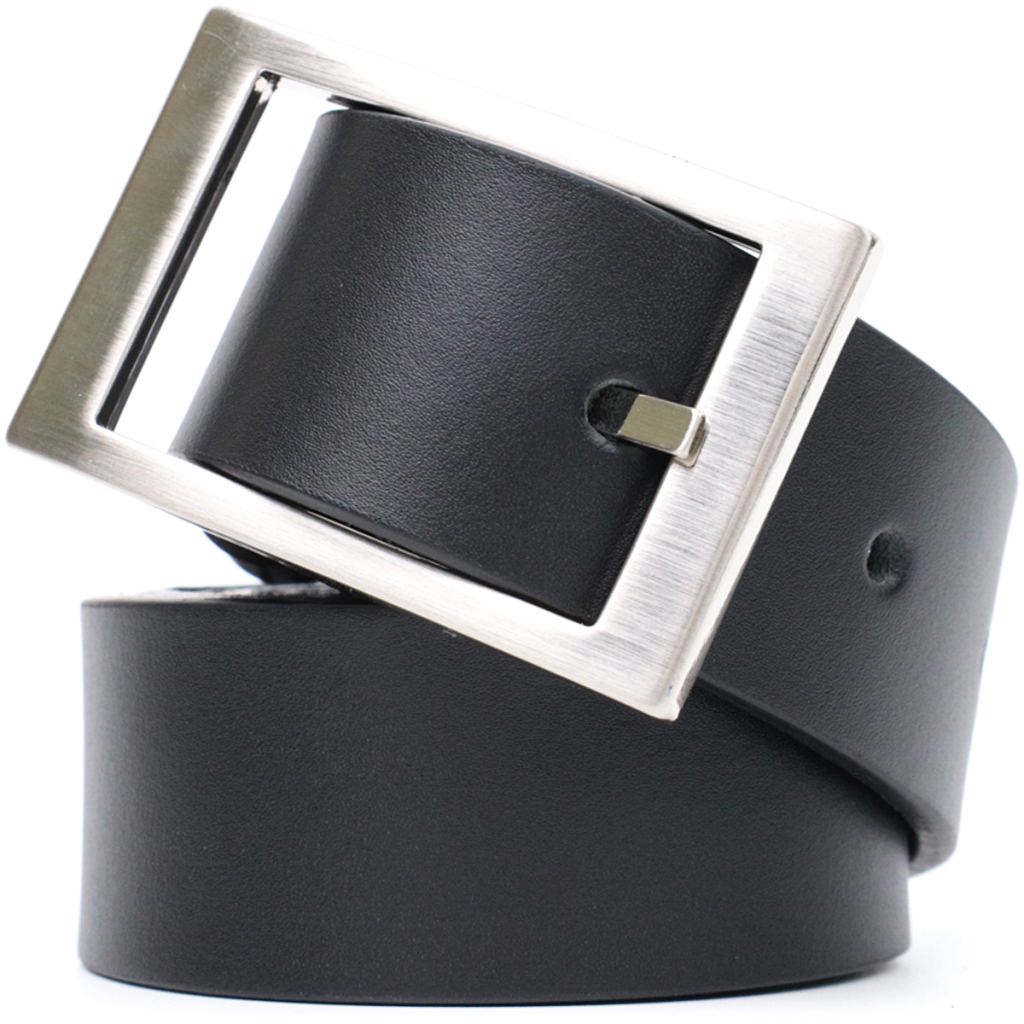 Ремінь Grande Pelle Шкіряний брючний з квадратною пряжкою Чорний (11678) - зображення 5