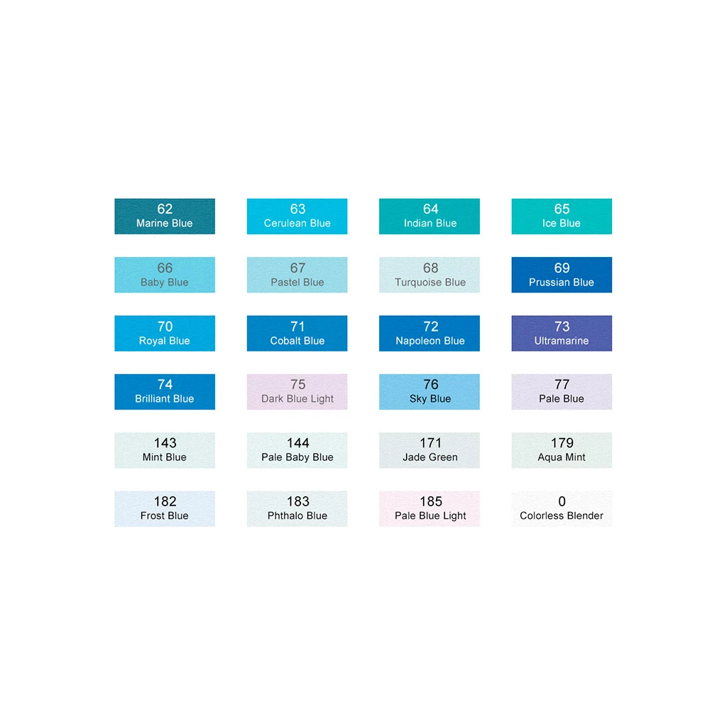 Художній маркер Arrtx Спиртові Alp ASM-02BU 24 кольори Сині відтінки (LC302215) - зображення 9