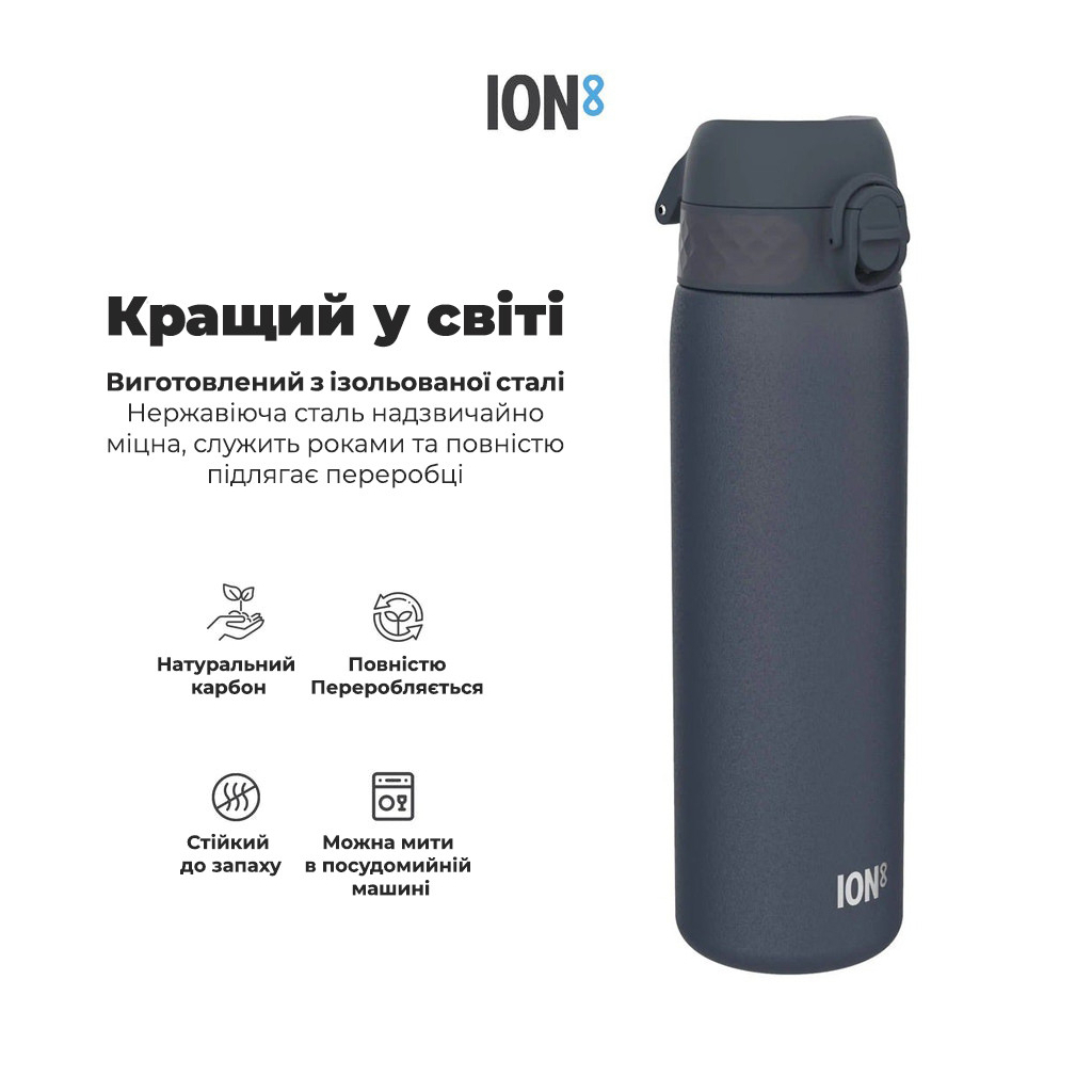 Пляшка для води ION8 OneTouch Vacuum Insulated 500 мл Navy (I8TS500NAVY) - зображення 10