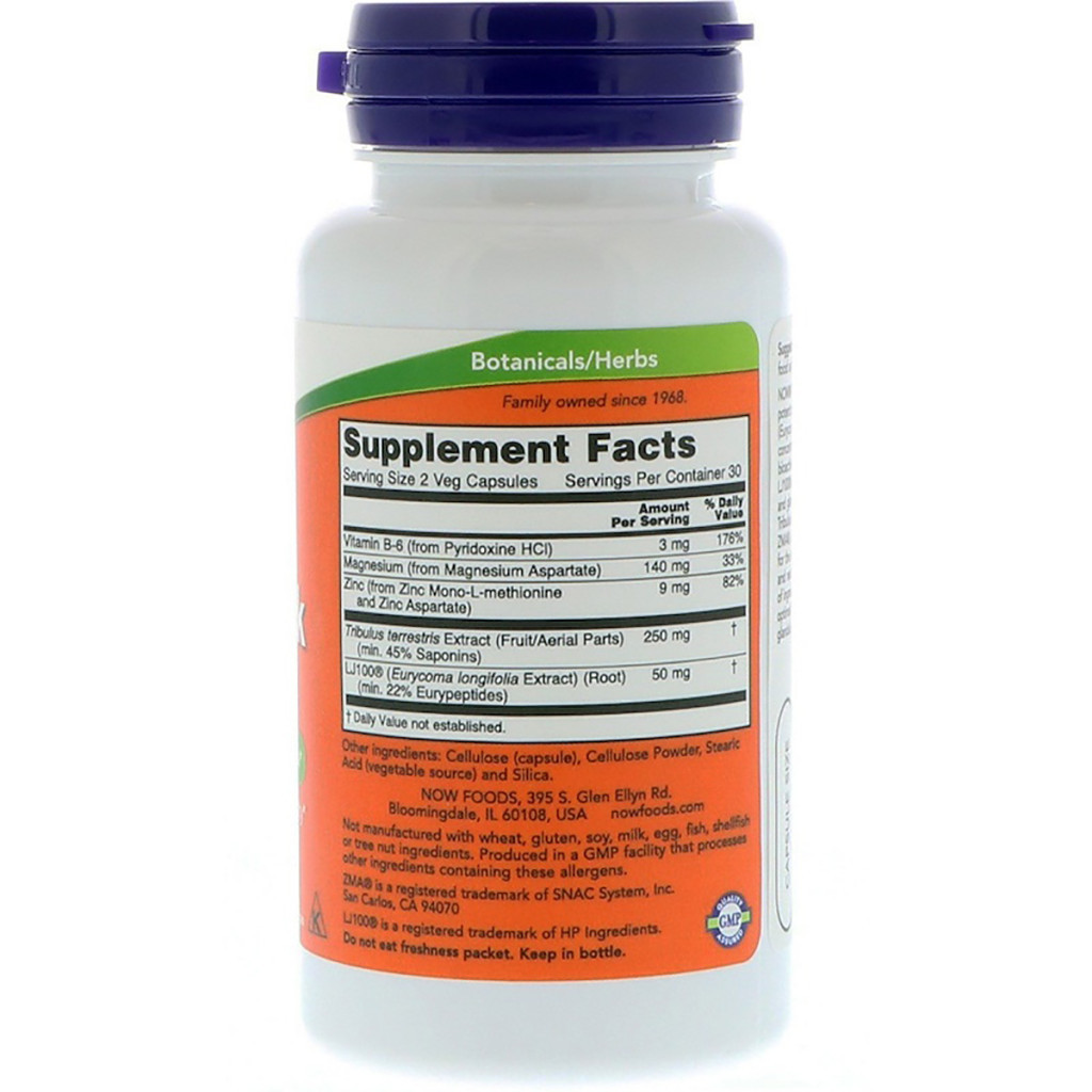 Вітамінно-мінеральний комплекс Now Foods Репродуктивне Здоров'я Чоловіків ТестоДжек, TestoJack 100, 6 (NOW-02168) - зображення 2