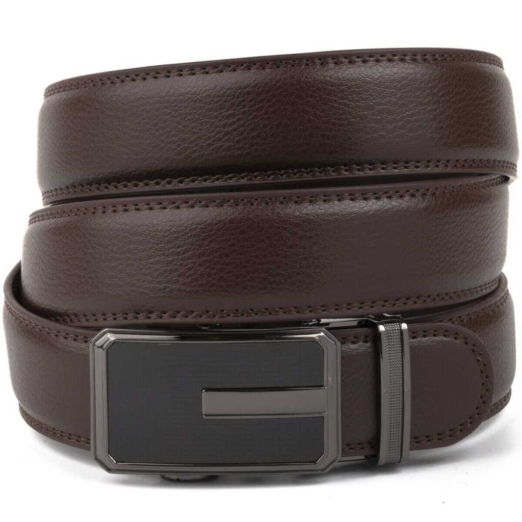 Ремінь Vintage Чоловічий тонкий з пряжкою автомат Коричневий (20308) - зображення 1