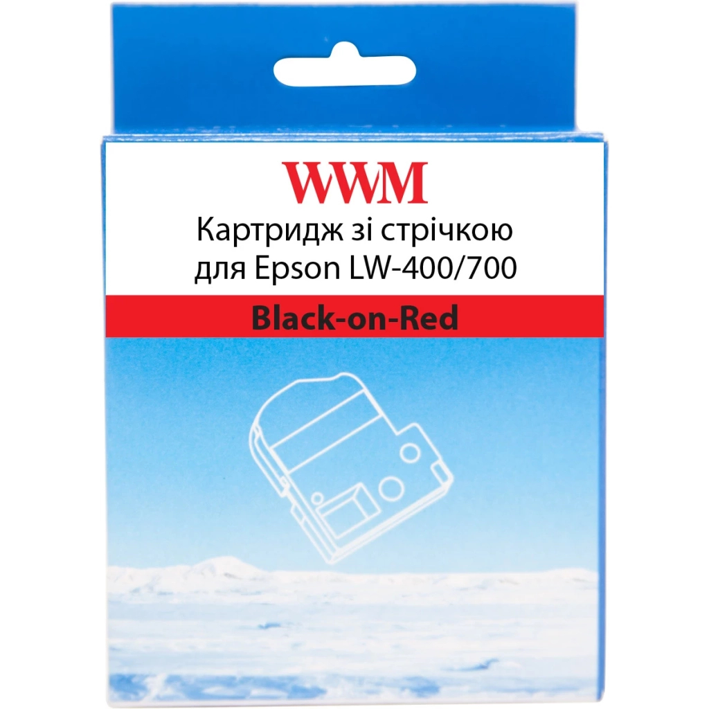 Стрічка для принтера етикеток WWM для Epson LW-400/700 12mm х 8m Black-on-Red (WWM-SC12R) - зображення 1