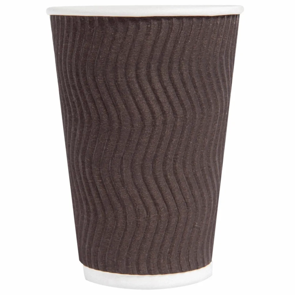 Стакани одноразові PRO service паперові Riple Коричневі 400 мл 15 шт. (4823071635027) - зображення 1