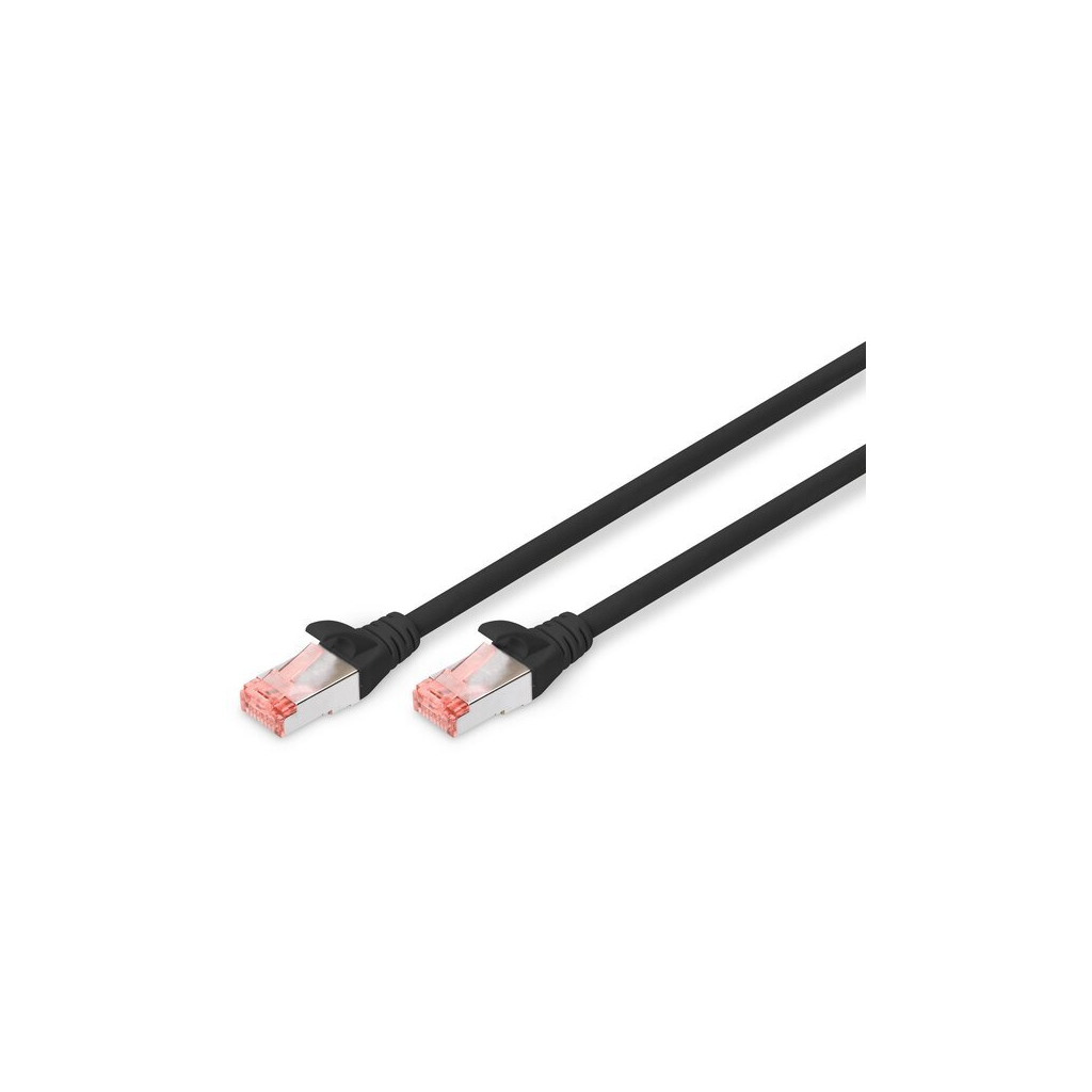 Патч-корд 10м, CAT 6 S-FTP, AWG 27/7, LSZH, black Digitus (DK-1644-100/BL) - зображення 1