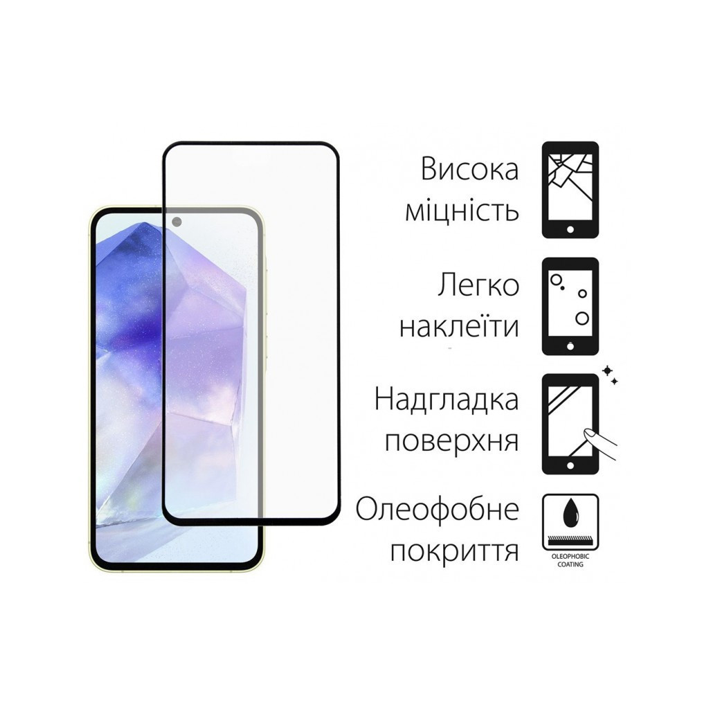 Чохол до мобільного телефона Dengos Samsung Galaxy A55 5G + Glass Blue (DG-KM-93) - зображення 3