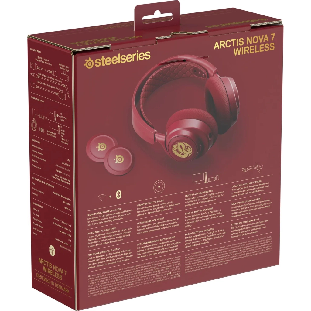 Навушники SteelSeries Arctis Nova 7 Wireless Dragon Edition Red (61557) - зображення 9