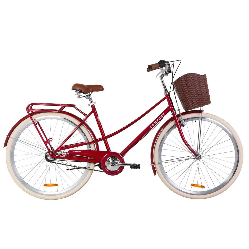 Велосипед Дорожник 28" COMFORT FEMALE PH рама-19,5" 2019 рубіновий, багажник + кошик (OPS-D-28-128) - зображення 1