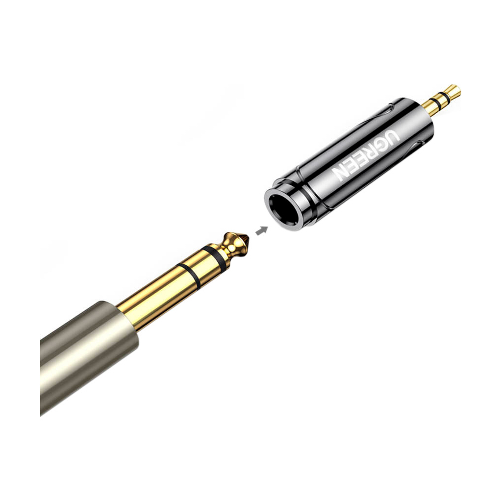 Перехідник 3.5mm M to 6.35mm F AV168 black Ugreen (60711) - зображення 3